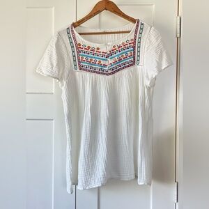 BeachLunchLounge Gauzy Blouse Top Lightweight Summer Vacation Top Size Large